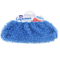 Насадка на швабру Служанка микрофибра 30х13см, на резинке, голубой, упаковка: на картоне, Домашняя мода (Россия) фото 2