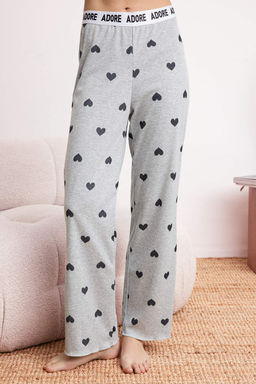 Trendyolmilla Mint Kalpli Slogan Lastik Detayl? Fitilli Orme Pijama Tak?m? THMSS24PT00404 фото 11