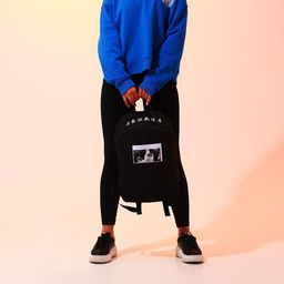 Рюкзак школьный текстильный «Аниме», 46×30×10 см, вертикальный карман, чёрный