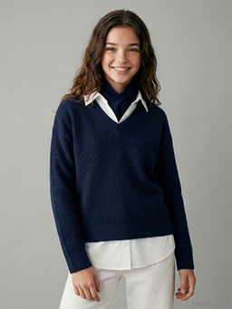 G?mlek Yaka K?z ?ocuk Triko Kazak