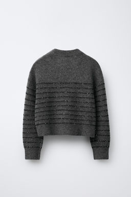 STRIPED SEQUIN KNIT SWEATER - Zara фото 2