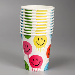 Цена за 10 шт. Стакан бумажный Смайл, 250 мл - Страна карнавалия фото 3
