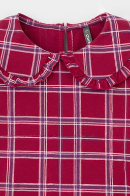 Crockid _ КР 5890/тем.бордовый,шотландская клетка к503 платье для дев