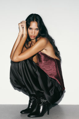 LEATHER HIGH-HEEL ANKLE BOOTS - Zara фото 9