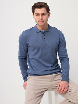 Джемпер мужской с воротником поло GREG G128-AC590 (синий м.)  фото 6