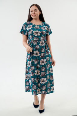 Платье женское из кулирки Миранда изумруд макси - Амадэль фото 2