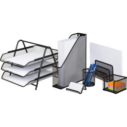 Набор настольный лотков из металла Attache 6 предметов черный  фото 2