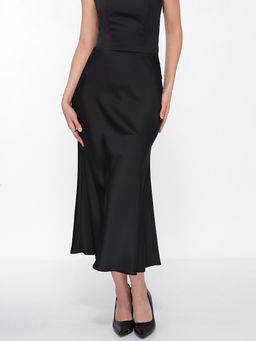 Юбка по косой атласная OD-900-1 черная - Tantino фото 6