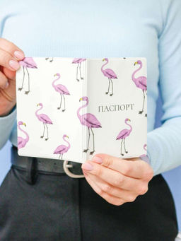 ОБЛОЖКА ДЛЯ ПАСПОРТА Purple flamingo, плотность 600 мкм