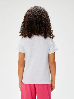 ACOOLA / Футболка детская для девочек Hart серый меланж  фото 4