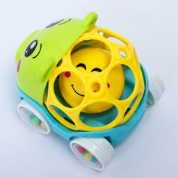 Машинка - погремушка Крошка Я «Свинка», с эластичными элементами