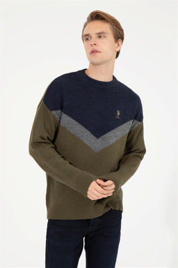 U. S. Polo Assn Мужской вязаный свитер кокосового цвета с круглым вырезом - U.s. polo assn фото 10