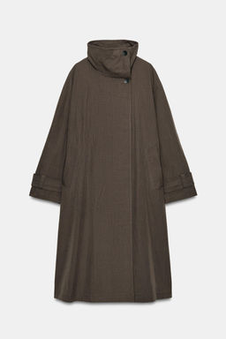 ZW COLLECTION OVERSIZE CHECK TRENCH COAT - Zara фото 18