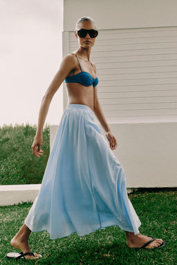 FALDA MIDI CAPA / Azul pastel - Zara фото 2