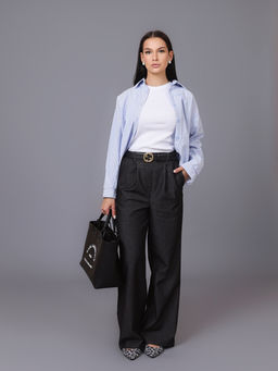 Женские Брюки широкие палаццо. С046 Черный от фабрики Спортсоло