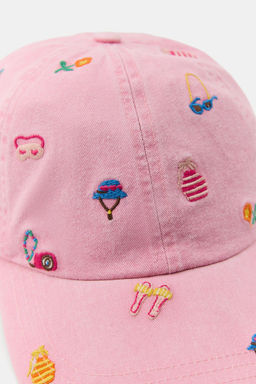 GORRA ALGOD?N 100% BORDADOS CONTRASTE / Rosa - Zara фото 3