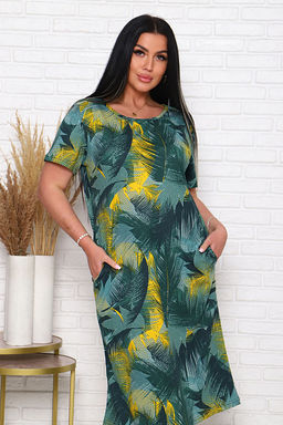 Платье трикотажное с карманами, хаки (926-2) - Плиона фото 9