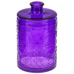 Ваза для цветов стеклянная "Джеремми-1" 1,5л, д12см, h19,3см, с орнаментом, "Фиолетовый", прозрачный (Россия)
