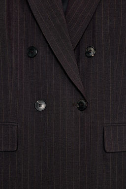 OVERSIZED DOUBLE-BREASTED PINSTRIPE BLAZER - Zara фото 7