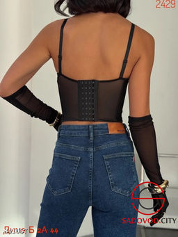 Вечерний топ корсет кружевной с чашками под пиджак