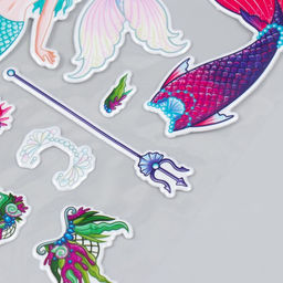 Цена за 2 шт. Наклейка пластик Одень куклу. Русалка 15х20 см - Simaland фото 2