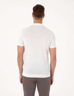 Ekru Slim Fit Polo Yaka D__meli Triko Ti__rt - Pierre cardin фото 5