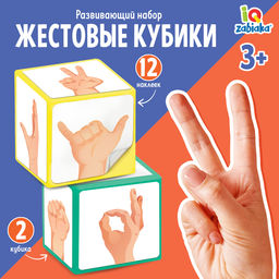 Цена за 2 шт. Развивающий набор «Жестовые кубики»