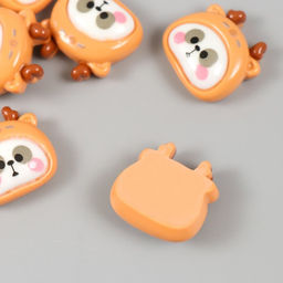 Цена за 10 шт. Декор для творчества пластик «Панда в шапке олене», 2.3×2.3×1 см