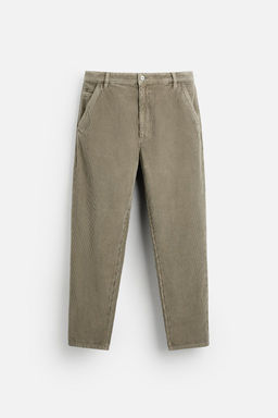 CORDUROY CARROT FIT TROUSERS - Zara фото 15