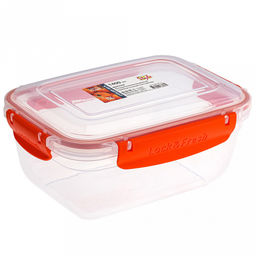 Контейнер для продуктов пластмассовый Мастер 1,4л, прямоугольный, с клипсами, воздухонепроницаемый (герметичный), съемный силиконовый уплотнитель, подходит для СВЧ, цвета микс (Россия) - Домашняя мода фото 4