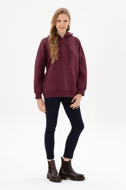 Kad_n Bordo Basic Sweatshirt Sepette S_rpriz _ndirim - U.s. polo assn фото 4