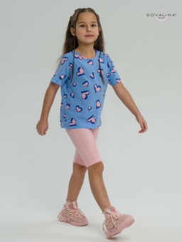 Костюм Актив розовые сердечки на голубом-розовый - Sovalina фото 11