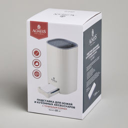 ПОДСТАВКА ДЛЯ НОЖЕЙ AGNESS С ТОЧИЛЬНЫМ КАМНЕМ 13,6*14,6*23 СМ  фото 7