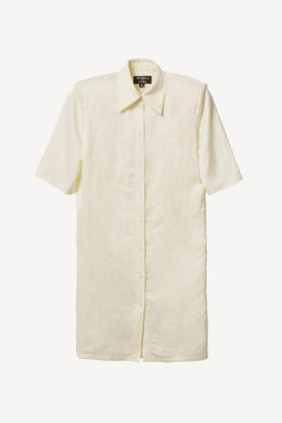VESTIDO CAMISERO HOMBRERAS CON LINO WILLY CHAVARRIA X ZARA / Crudo