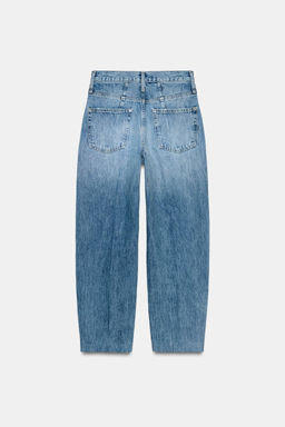 JEANS ZW COLLECTION TAPERED TIRO ALTO / Azul medio - Zara фото 6