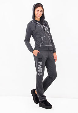 Костюм спортивный женский KENNEDY KW-SC-016(антр\сереб)-H\LS\T