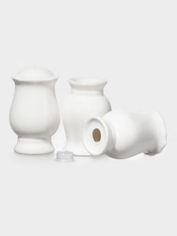 Набор для специй WY Renessans, 3 предмета: солонка, перечница, подставка для зубочисток, 60 мл, фарфор, белый