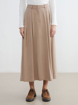 Y?ksek Bel Pileli Etek