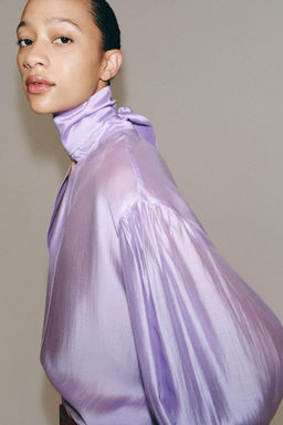CAMISA SATINADA LAZADAS ZW COLLECTION / Morado
