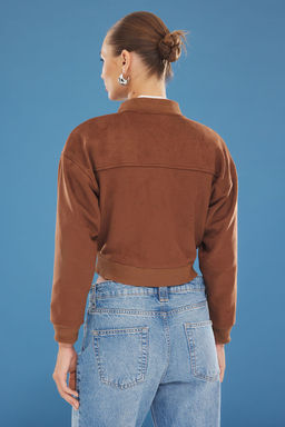 TRENDYOLMILLA Tas Oversize Suet Bomber Ceket Mont TWOSS24MO00048  фото 5