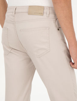 Bej Slim Fit Kanvas Pantolon