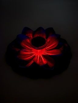 Садовый светильник для водоемов 28 х 28 х 9 см на солнечной бат-е "Лотос" фиол-ый N010