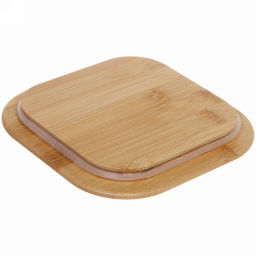 Контейнер стеклянный 700мл "Хай-Тек" квадратный с бамбуковой крышкой