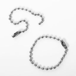 Цена за 100 шт. Основа для брелока, с цепочкой, d=2.3 мм, цвет серебряный