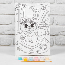 Картина по номерам на подрамнике Котёнок на пуфике 2030 см - Школа талантов фото 4