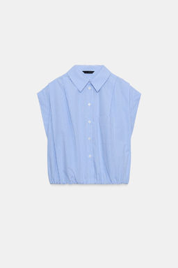 CAMISA CORTA CUADRO VICHY / Azul / Blanco