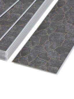 Цена за 12 шт. Стеновая панель ПВХ «Аврора золото», 2600×250 мм, цвет серый