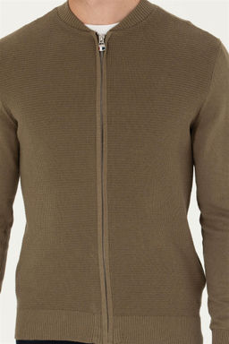 Мужской базовый трикотажный кардиган цвета хаки меланж - U.s. polo assn фото 6