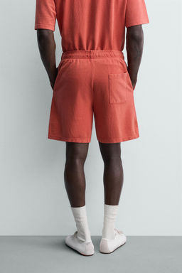 BERMUDA RELAXED FIT ALGOD?N - LINO / Rayas marrones - Zara фото 4