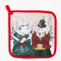 Набор кухонный Зимнее волшебство варежка-прих.20х28см, прихватка 19х19,100% хл,ватин 250г/м2 - Этель фото 7